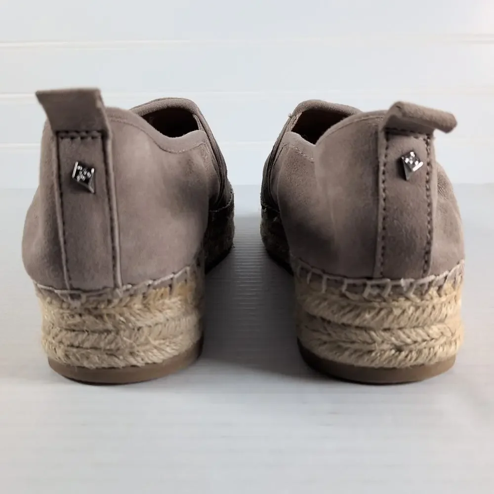 Sam Edelman Carrin Espadrille Shoes Womens 9 Taupe Putty Suede Slip On Platform